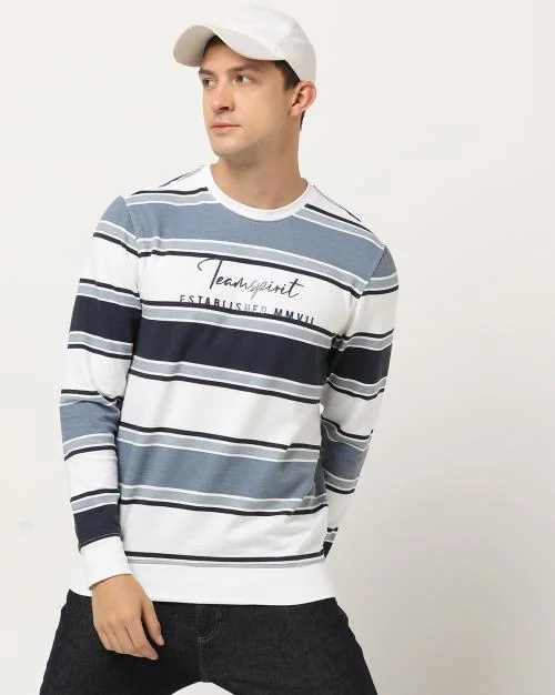 Striped Crew-Neck Sweatshirt