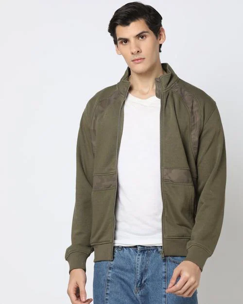 Slim Fit Zip-Front Sweatshirt