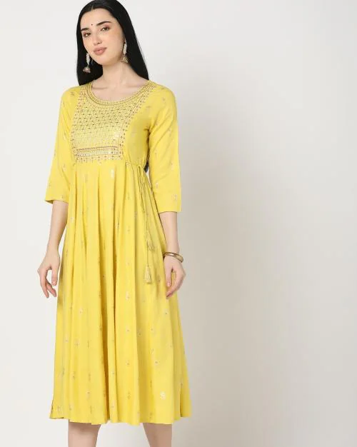 Embroidered Flared Kurta