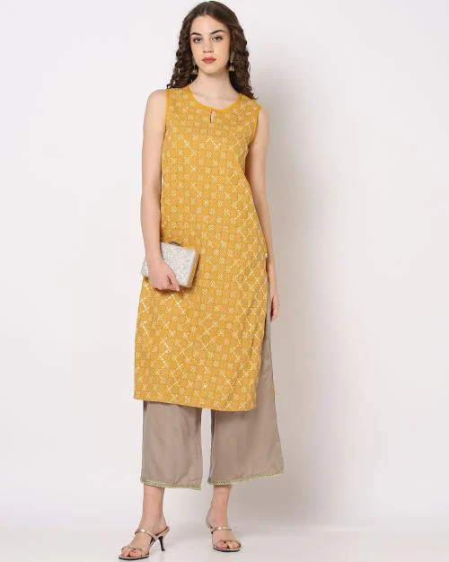 Embellished Straight Kurta Set