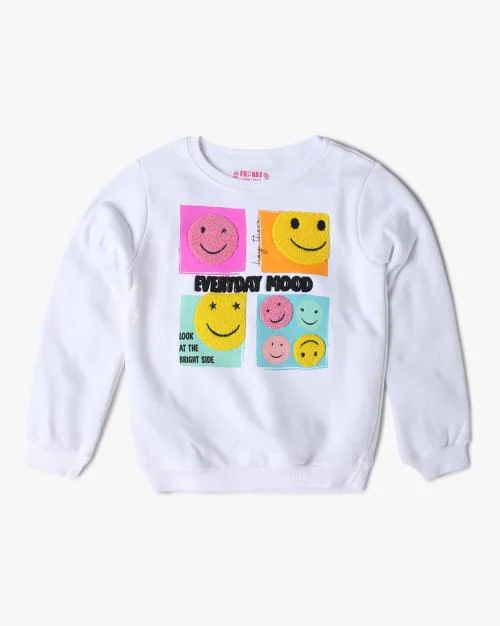 Flock Print Crew-Neck Sweatshirt