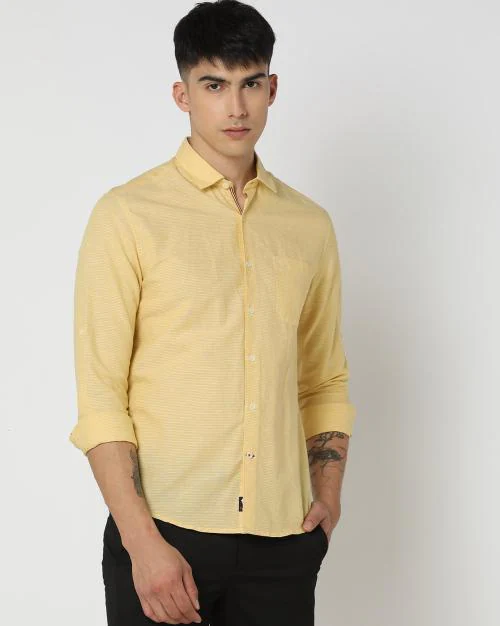 Men Striped Slim Fit Shirt