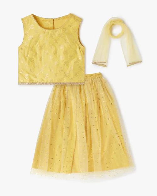 Foil Print Lehenga with Choli & Dupatta