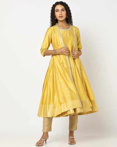 A-Line Kurta with Overcoat