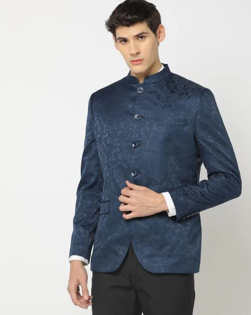 Jacquard Slim Fit Single-Breasted Blazer