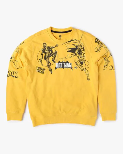 Batman Print Round-Neck Sweatshirt