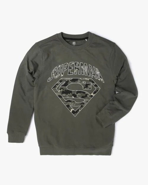 Superman Print Crew-Neck Sweatshirt
