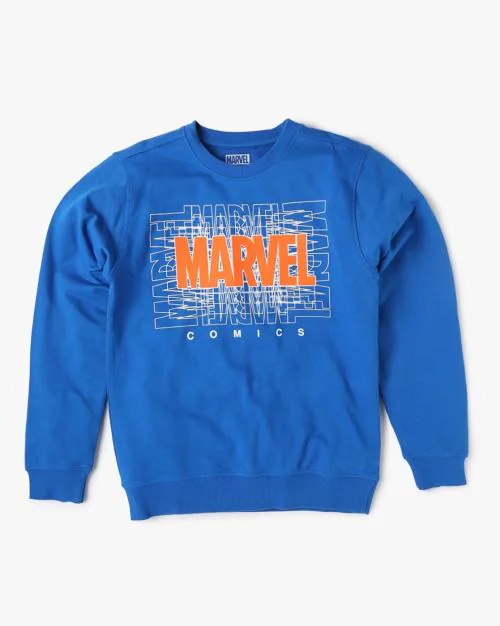 Typographic Print Round-Neck Sweatshirt