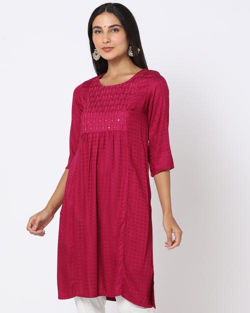 Embroidered Straight Kurta