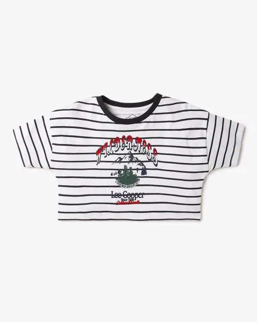Girls Striped Regular Fit T-Shirt
