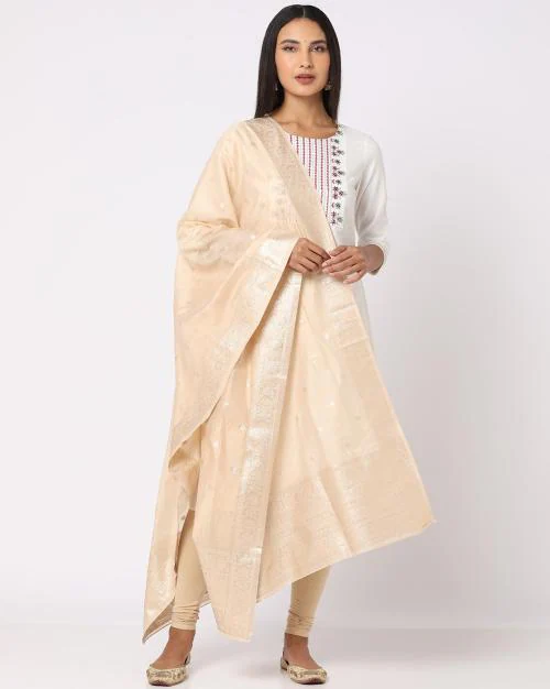 Woven Banaras Dupatta with Zari border