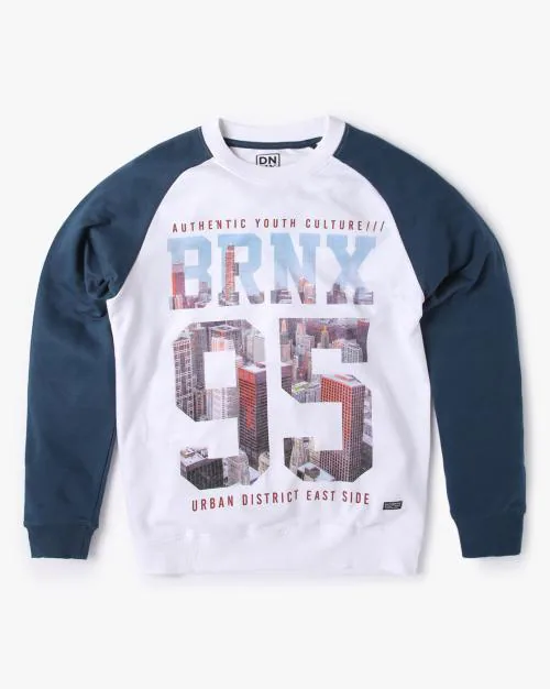 Graphic Print Crew-Neck Sweatshirt