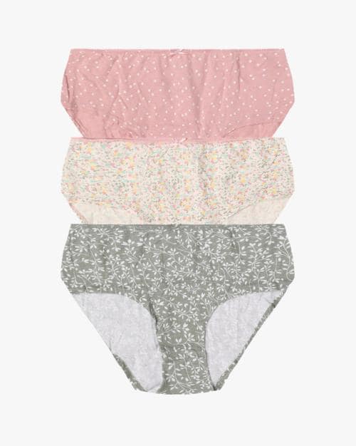 Pack of 3 Women Printed Cotton Hipster Panties