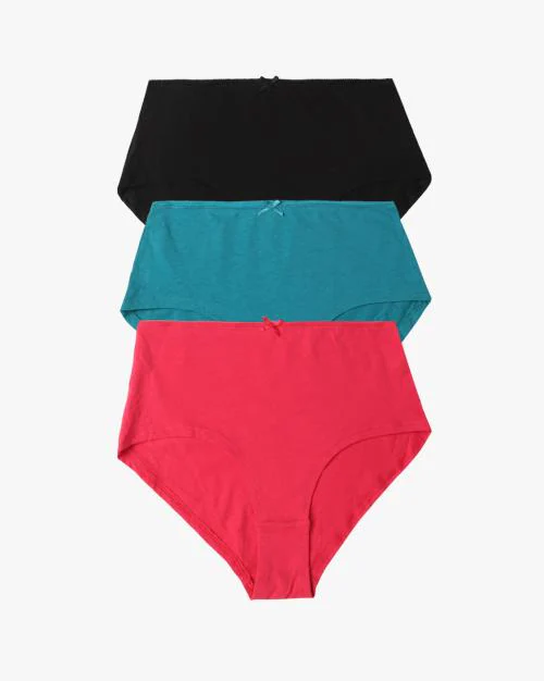 Pack of 3 Cotton High Rise Hipster Panty