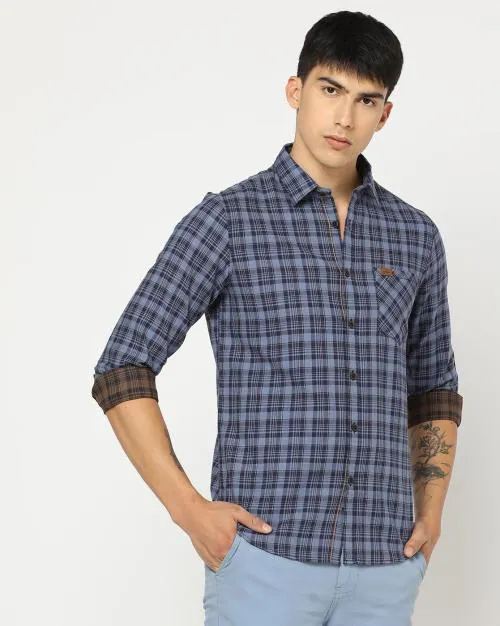 Checked Shirt with Patch Pocket