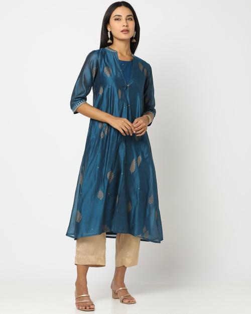 Printed Layered kurta with Shrug