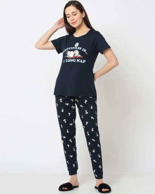 Peanut Print T-Shirt & Joggers Set