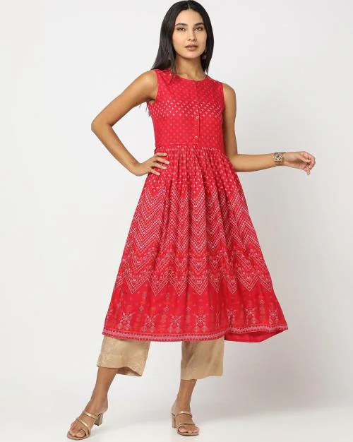 Printed Flared Kurta