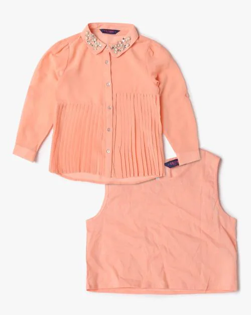 Girls Embellished Top with Inner