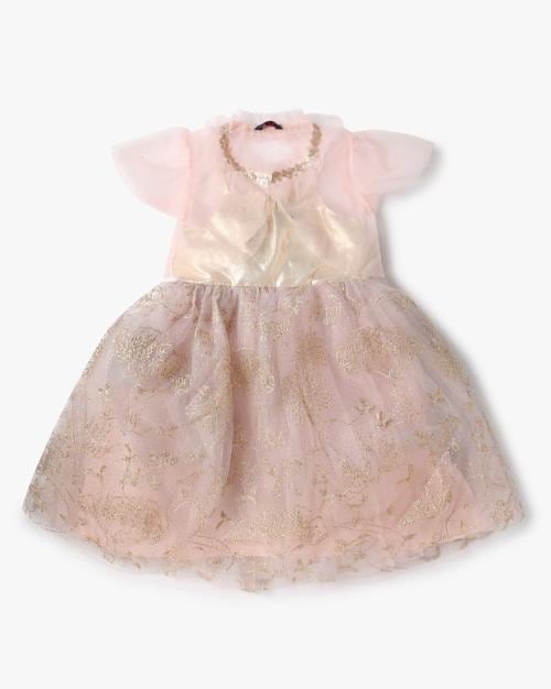 Girls Embellished Fit & Flare Dress with Shrug