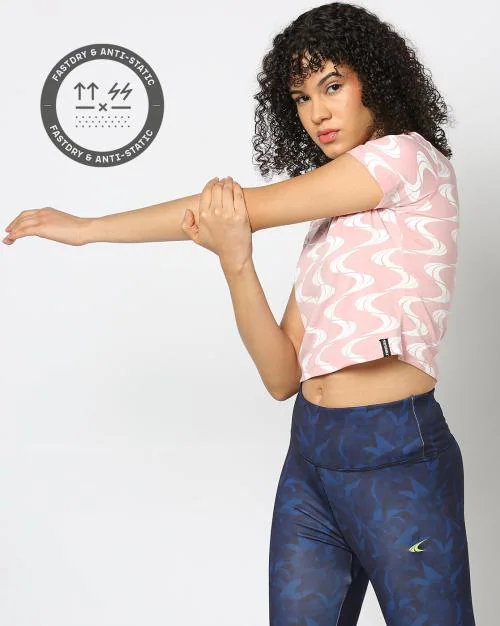 Women Printed Snug Fit Round-Neck T-Shirt