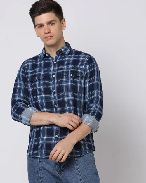 Men Checked Regular Fit Cotton Shirt