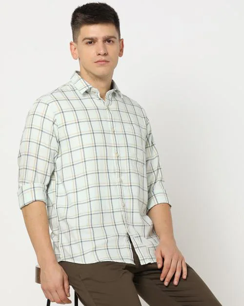 Men Checked Slim Fit Shirt