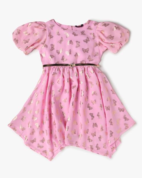 Girls Foil Print Fit & Flare Dress