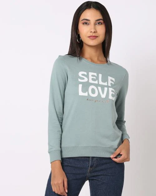Typographic Print Relaxed Fit Sweatshirt