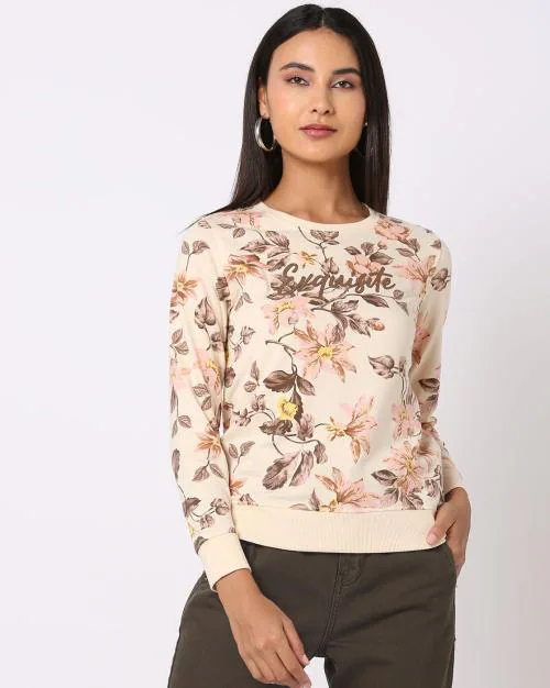 Printed Relaxed Fit Round-Neck Sweatshirt