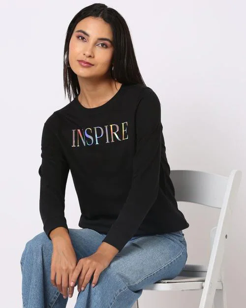 Crew-Neck Sweatshirt with Placement Print