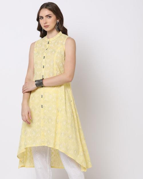 Women Floral Print A-Line High-Low Kurta