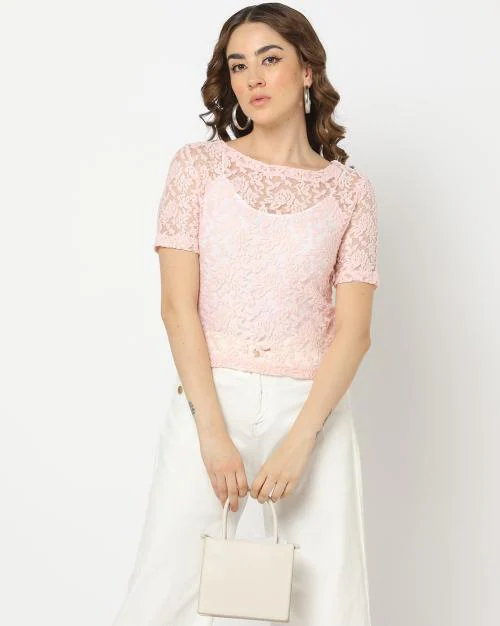 Women Lace Fitted Top