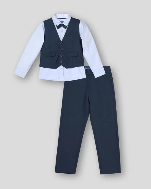 Boys Checked Regular Fit Suit Set