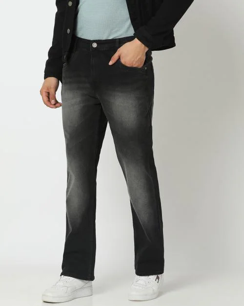 Men Mid-Wash Bootcut Jeans