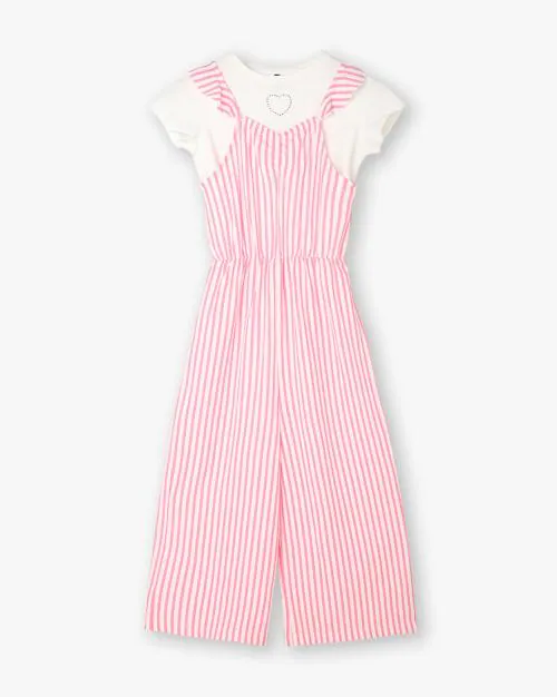 Girls Striped Regular Fit Top