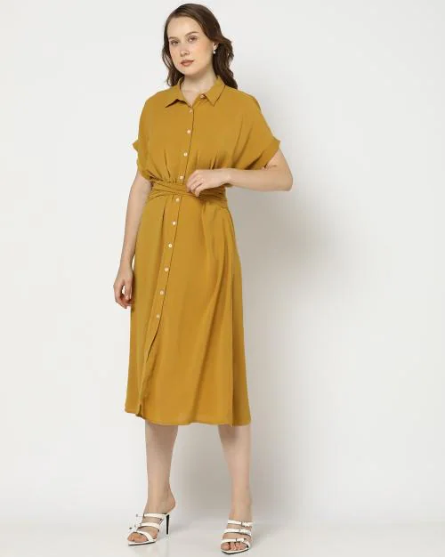 Women Button-Down A-Line Dress