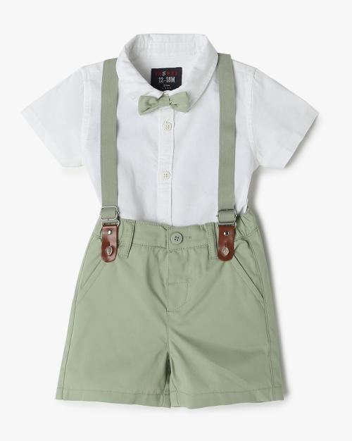 Boys Shirt with Shorts & Suspenders Set