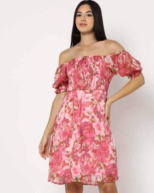Women Floral Print Fit & Flare Dress