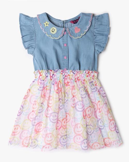 Girls Printed Fit & Flare Dress