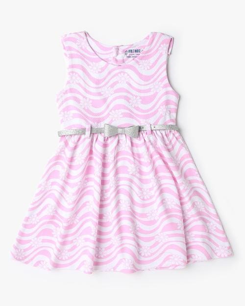 Girls Floral Print Fit & Flare Dress