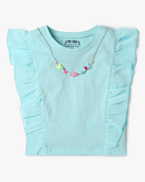 Girls Regular Fit Round-Neck Top