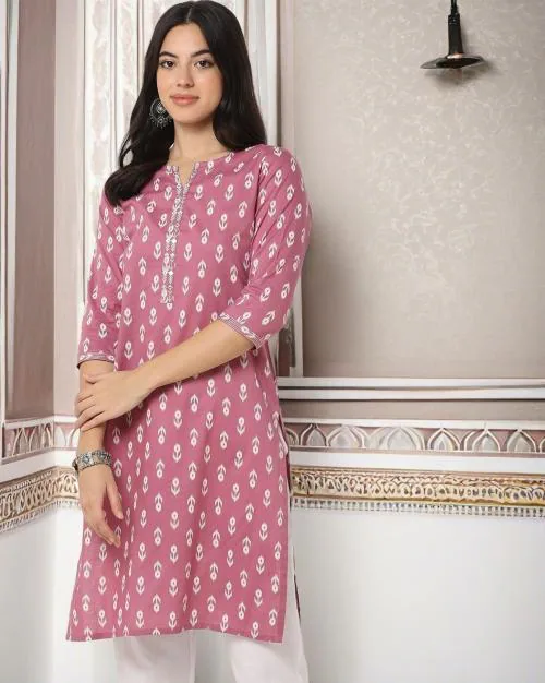Women Floral Print Straight Kurta