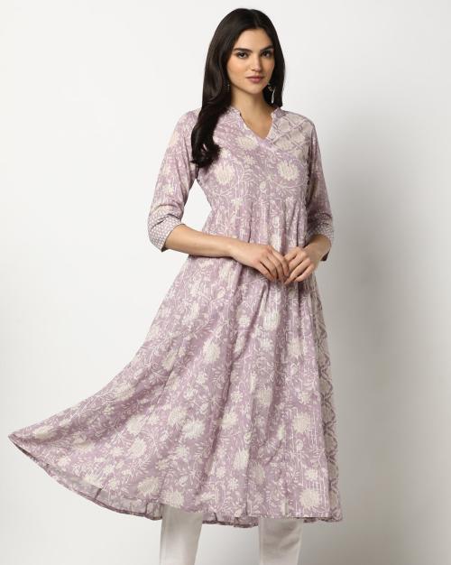 Women Printed Angrakha Kurta