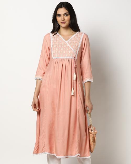 Women Printed Angrakha Kurta