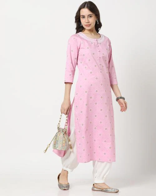 Women Floral Print Straight with Salwar
