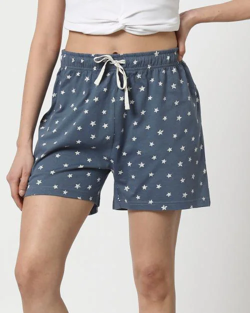 Women Start Print Regular Fit Shorts