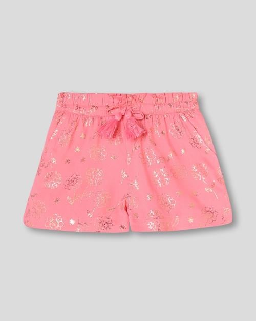Girls Floral Print Regular Fit Shorts