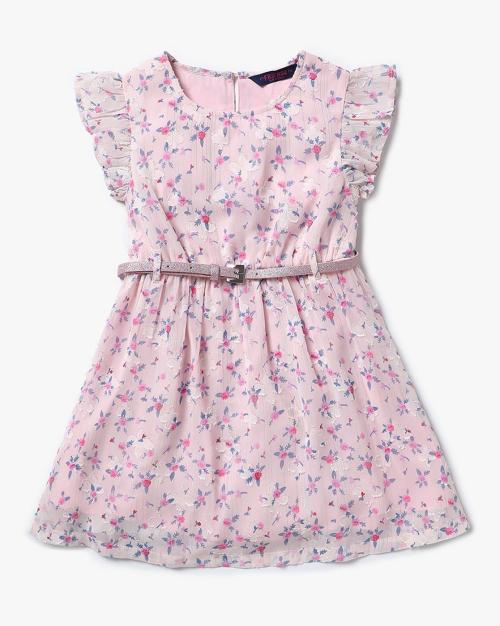 Girls Printed Fit & Flare Dress