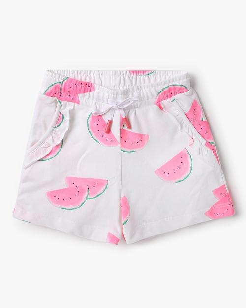 Girls Printed Regular Fit Shorts